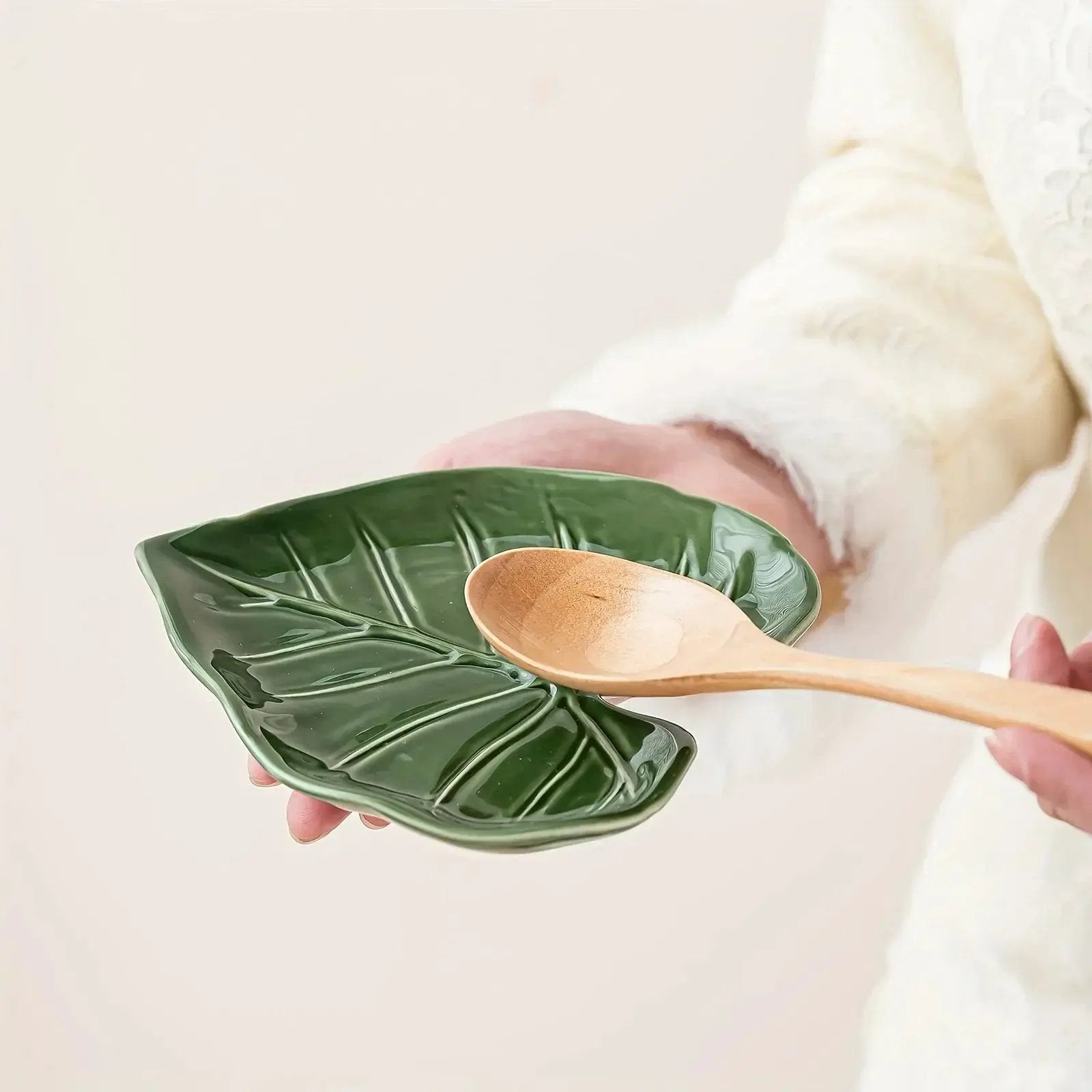 Spoon Rest - Non-Slip Ceramic Leaf by House Of Avana