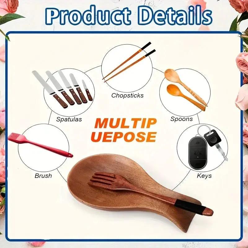Spoon Rest - Rustic Wooden Brown by House Of Avana