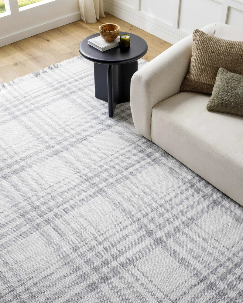 Inara Gray Plaid Area Rug - Clearance by Boutique Rugs