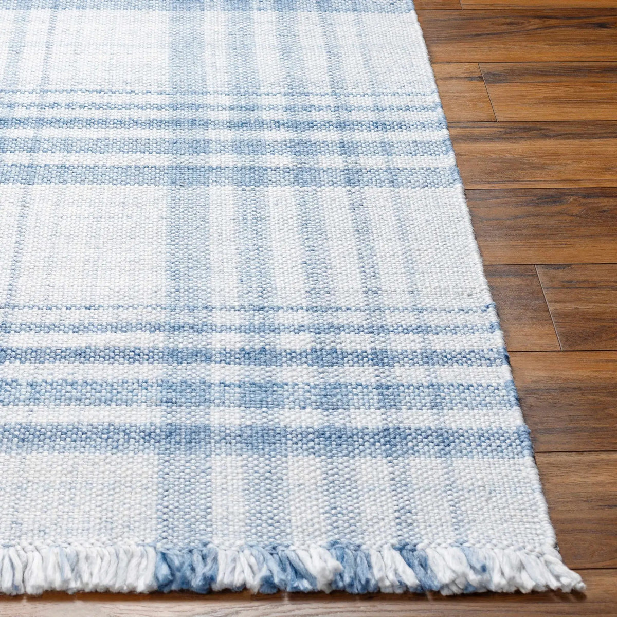 Inara Blue Plaid Area Rug, photo 5 of 8