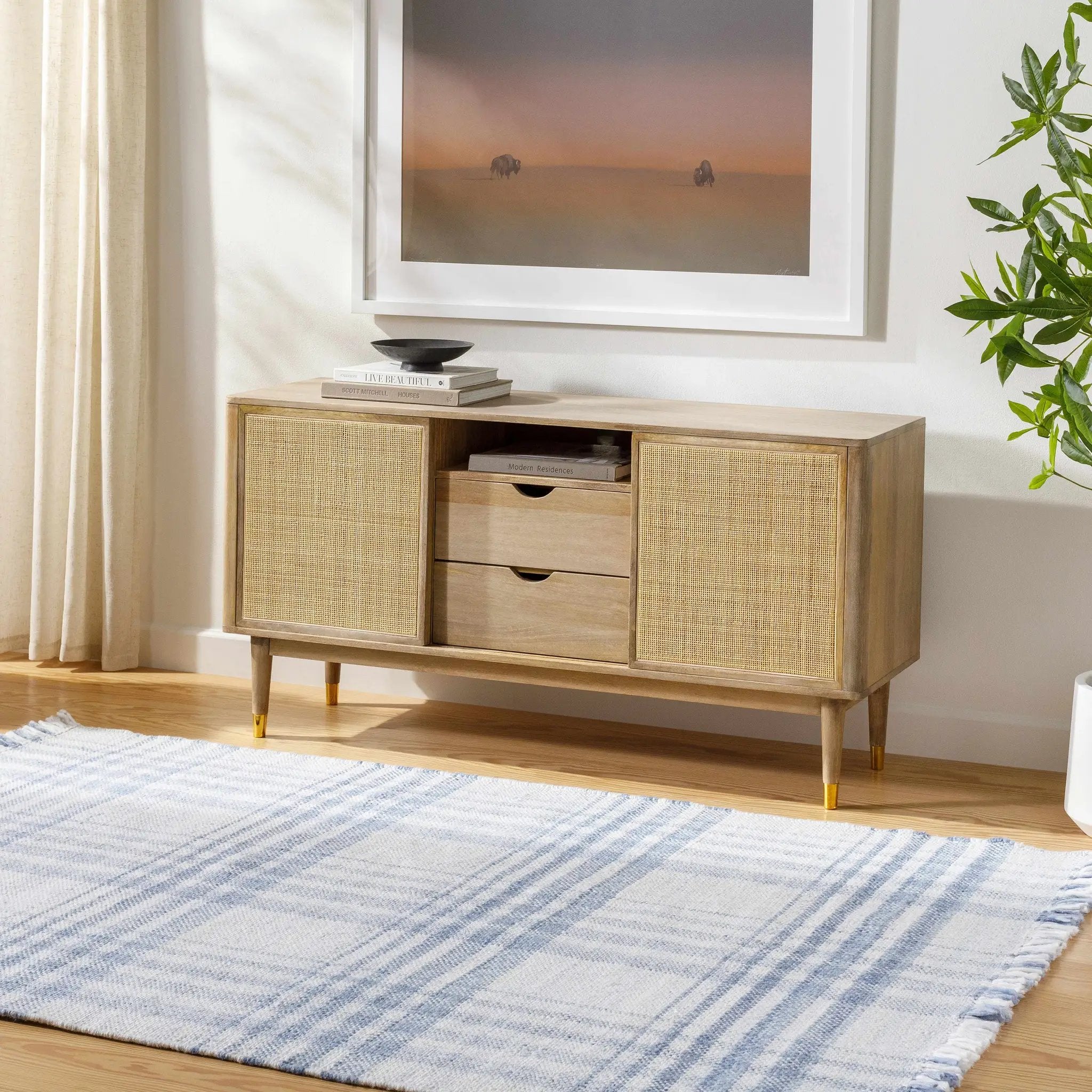 Inara Blue Plaid Area Rug by Boutique Rugs