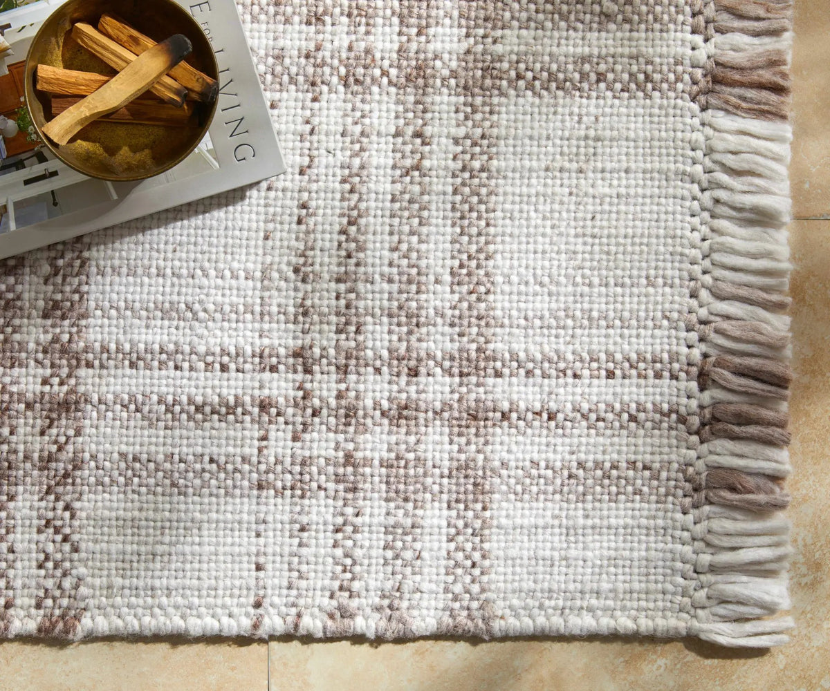 Inara Light Brown Plaid Hand Woven Area Rug, photo 5 of 9