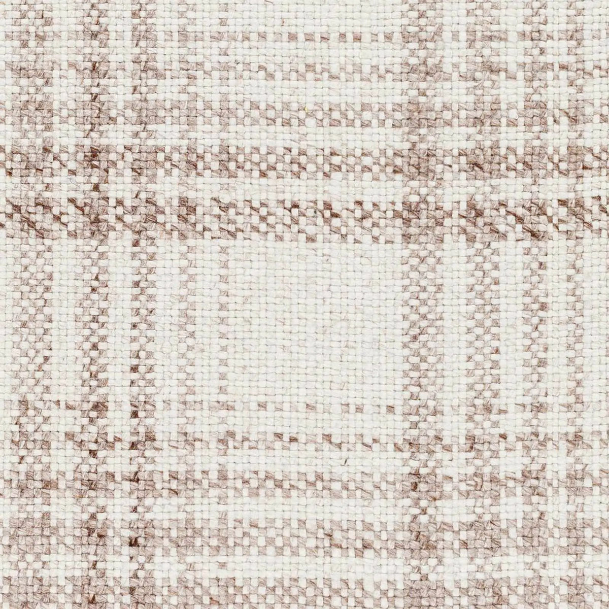 Inara Light Brown Plaid Hand Woven Area Rug, sample swatch