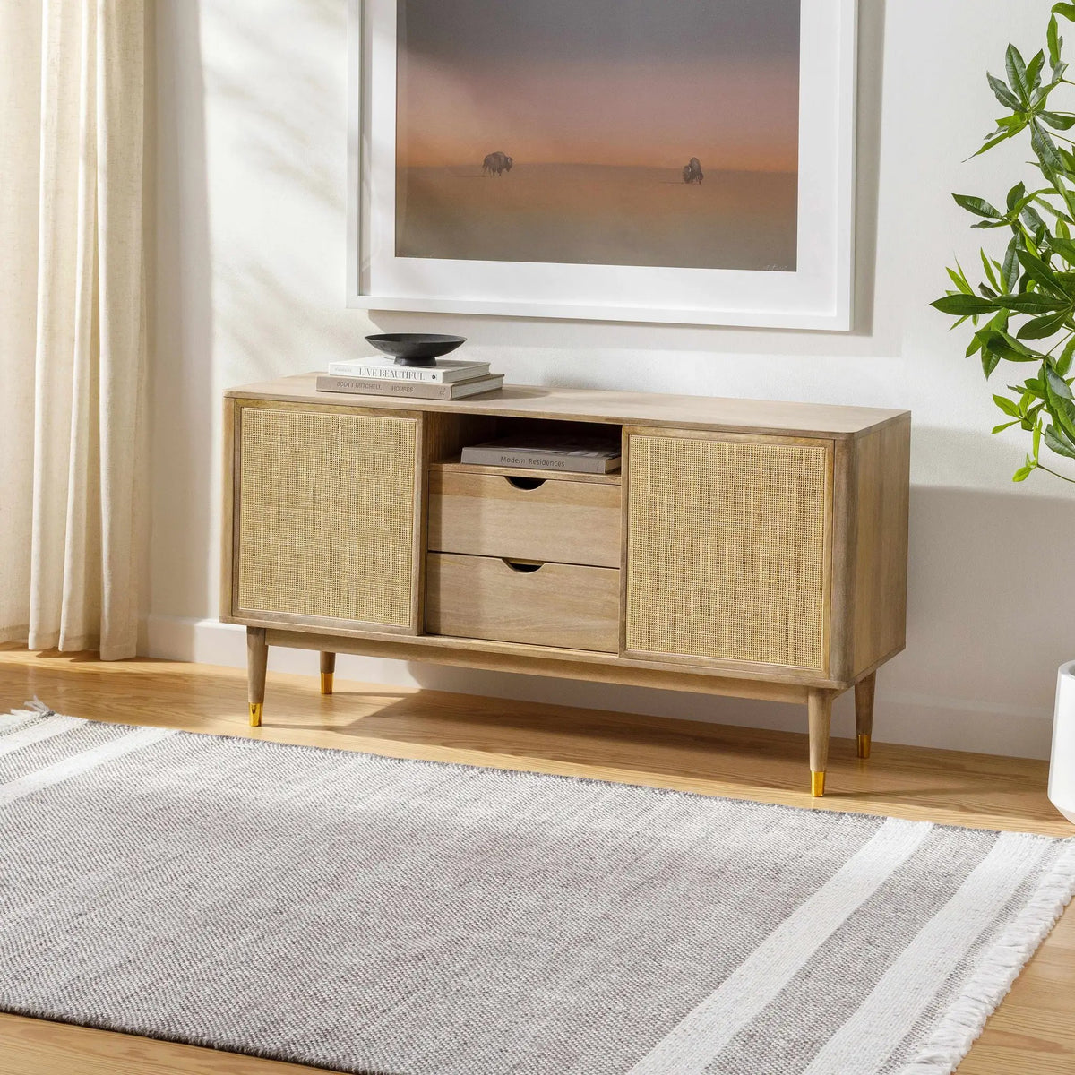Loic Light Brown Area Rug - Clearance, installed in a room
