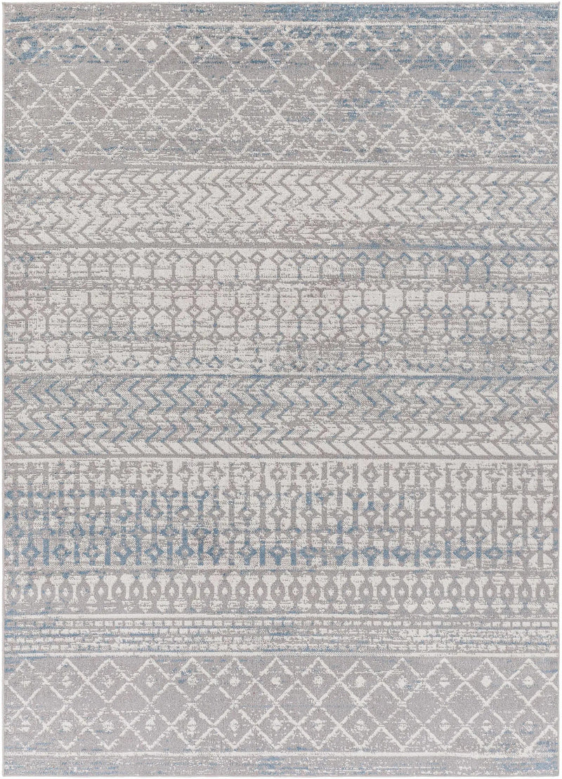 Tambac Blue & Gray Washable Area Rug - Clearance by Boutique Rugs
