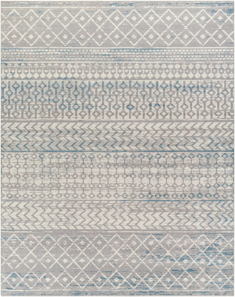 Tambac Blue & Gray Washable Area Rug - Clearance by Boutique Rugs