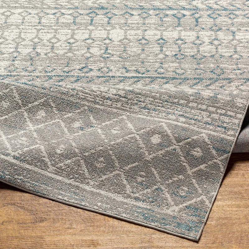 Tambac Blue & Gray Washable Area Rug - Clearance by Boutique Rugs
