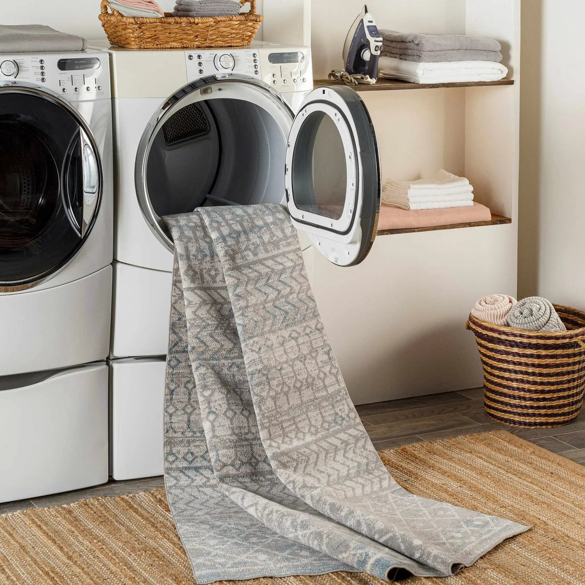 Tambac Blue & Gray Washable Area Rug - Clearance, photo 6 of 11