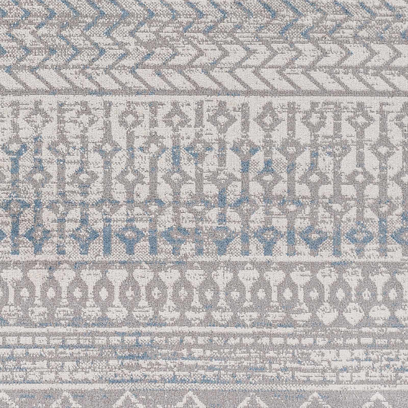 Tambac Blue & Gray Washable Area Rug - Clearance by Boutique Rugs