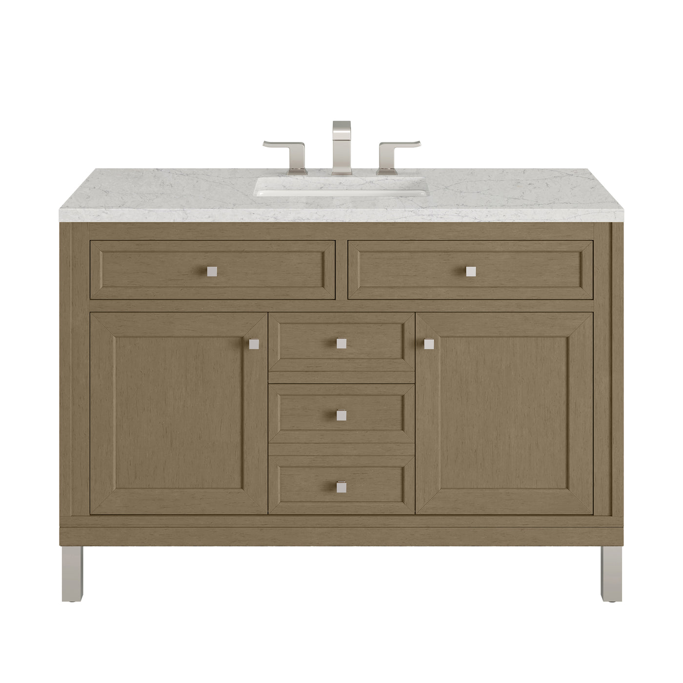 James Martin Chicago 48" Single Bathroom Vanity, Walnut Whisper with Eternal Jasmine Pearl countertop