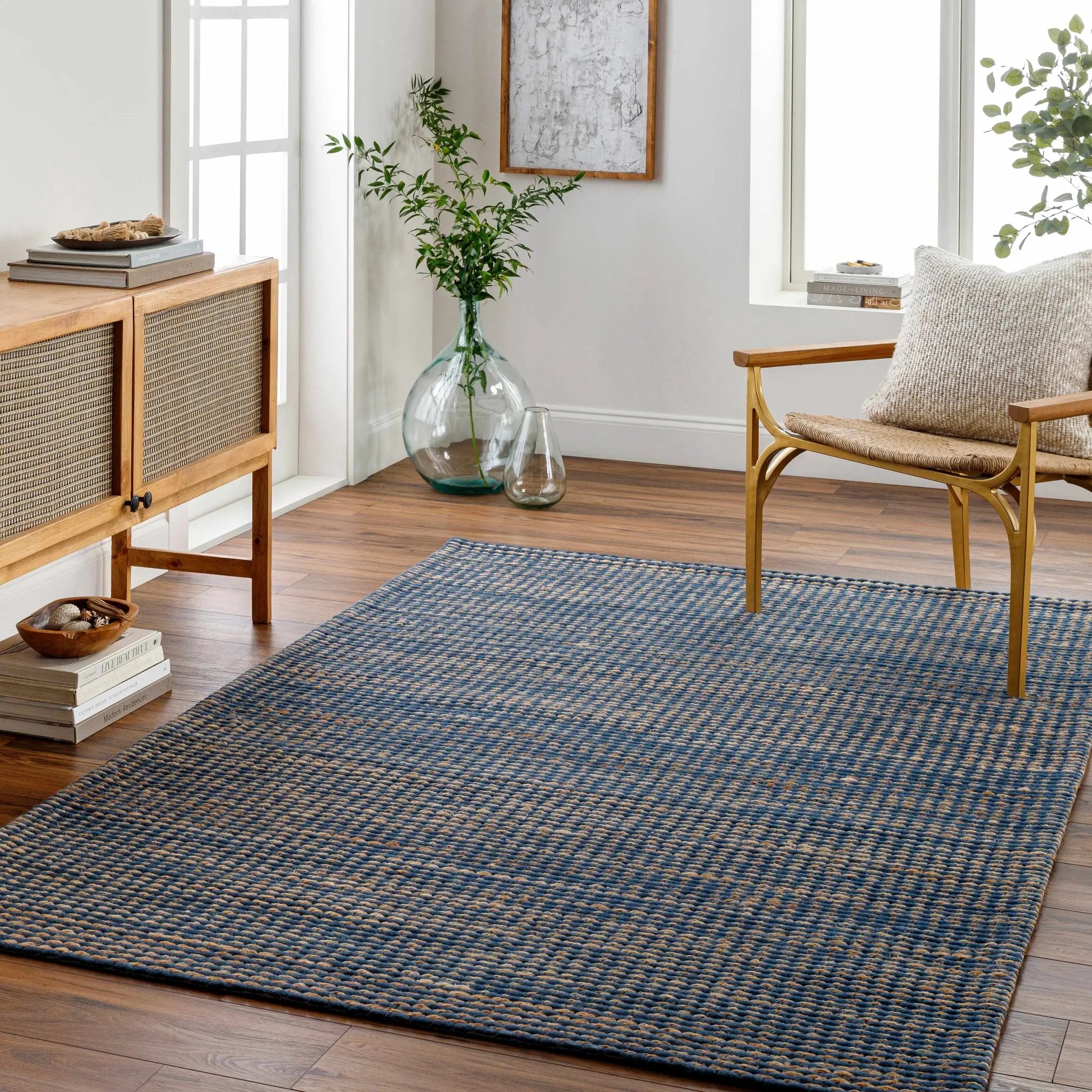 Riki Navy Area Rug by Boutique Rugs