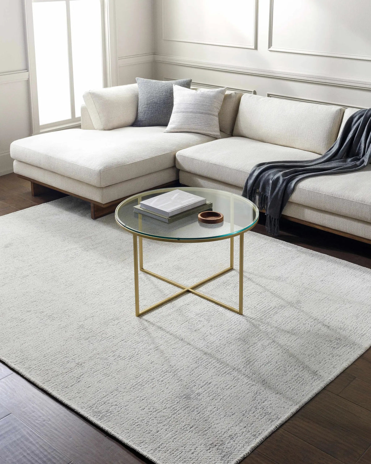 Isako Gray Solid Washable Area Rug - Clearance, installed in a room