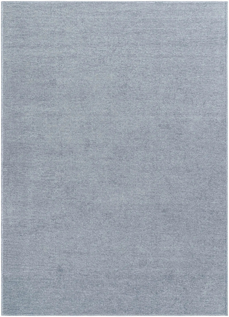 Isako Blue & Gray Solid Washable Area Rug - Clearance by Boutique Rugs