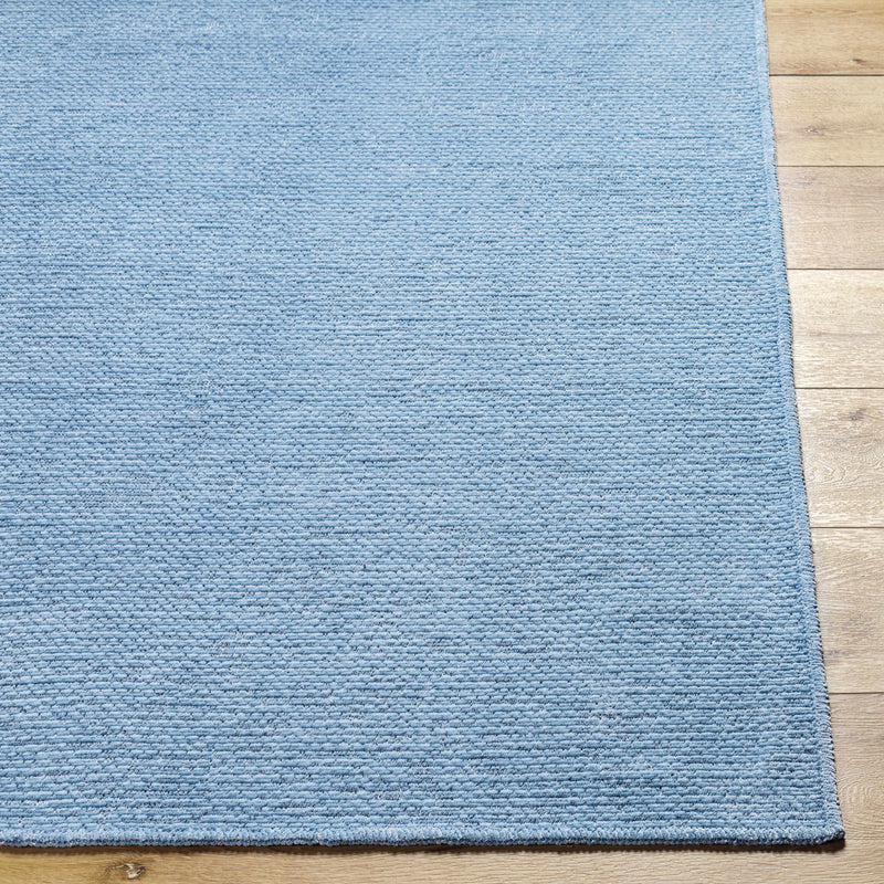 Isako Blue Solid Washable Area Rug - Clearance by Boutique Rugs