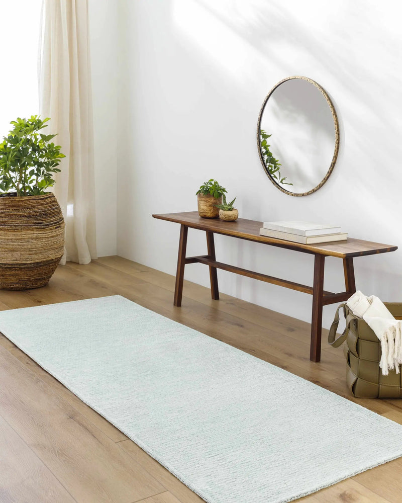 Isako Seafoam Solid Washable Area Rug - Clearance by Boutique Rugs