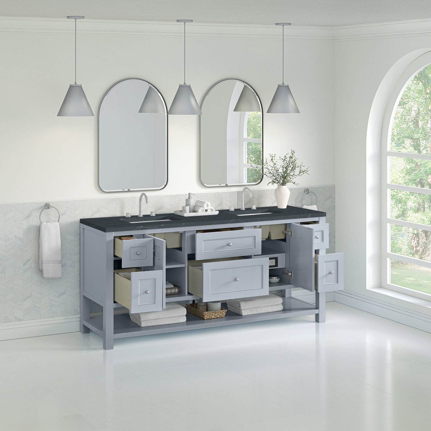 James Martin Breckenridge 72" Double Bathroom Vanity, Serenity Blue, view 40