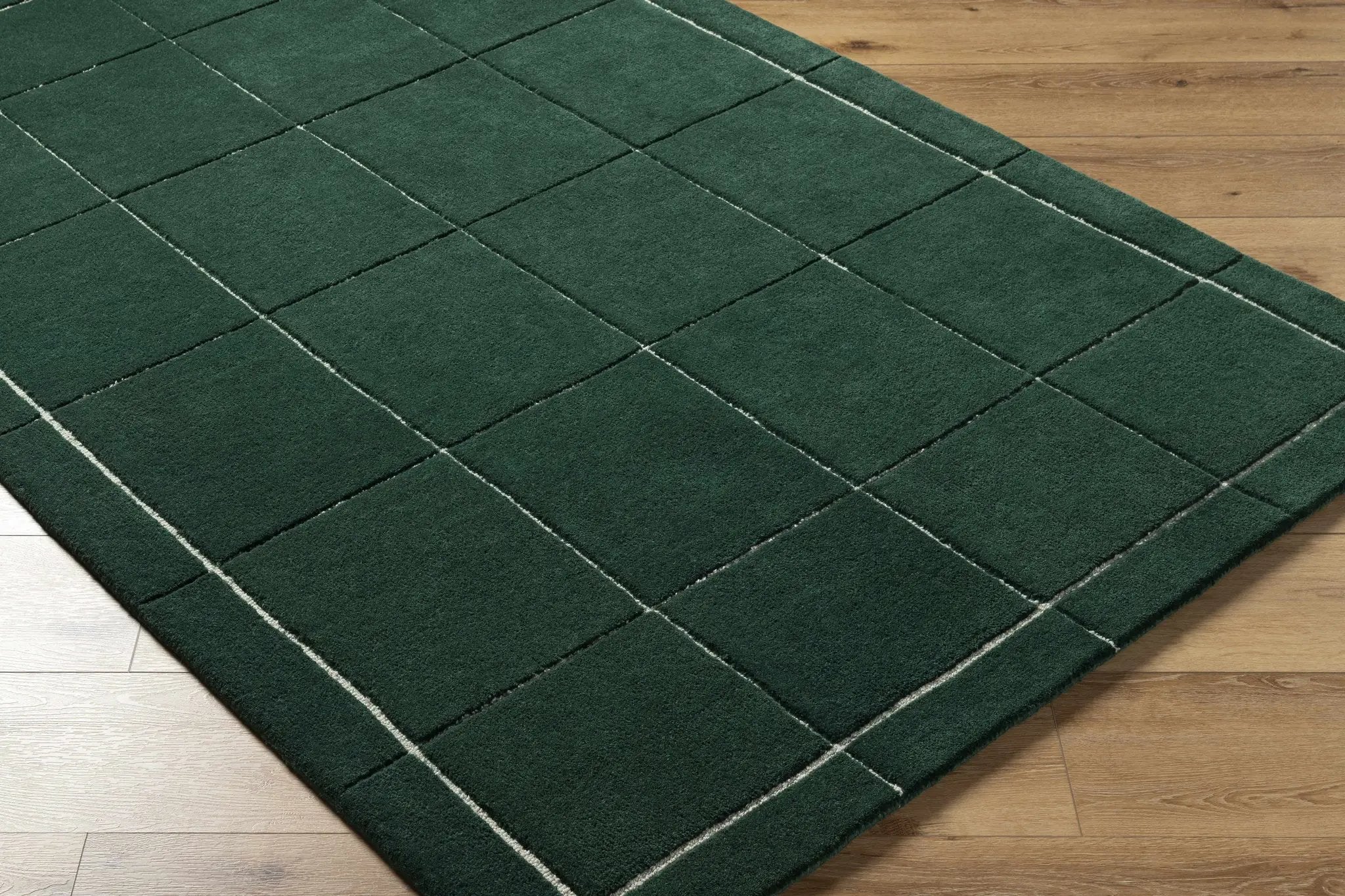 Siarl Green Checkered Area Rug by Boutique Rugs