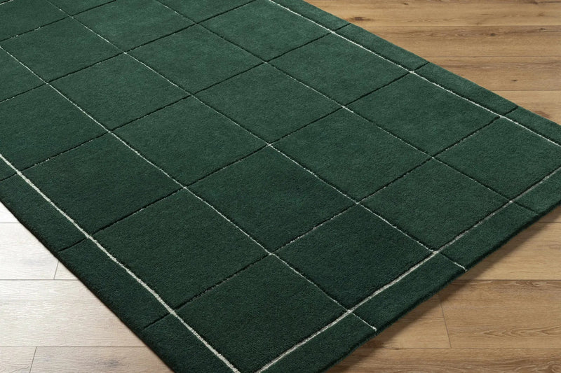 Siarl Green Checkered Area Rug by Boutique Rugs