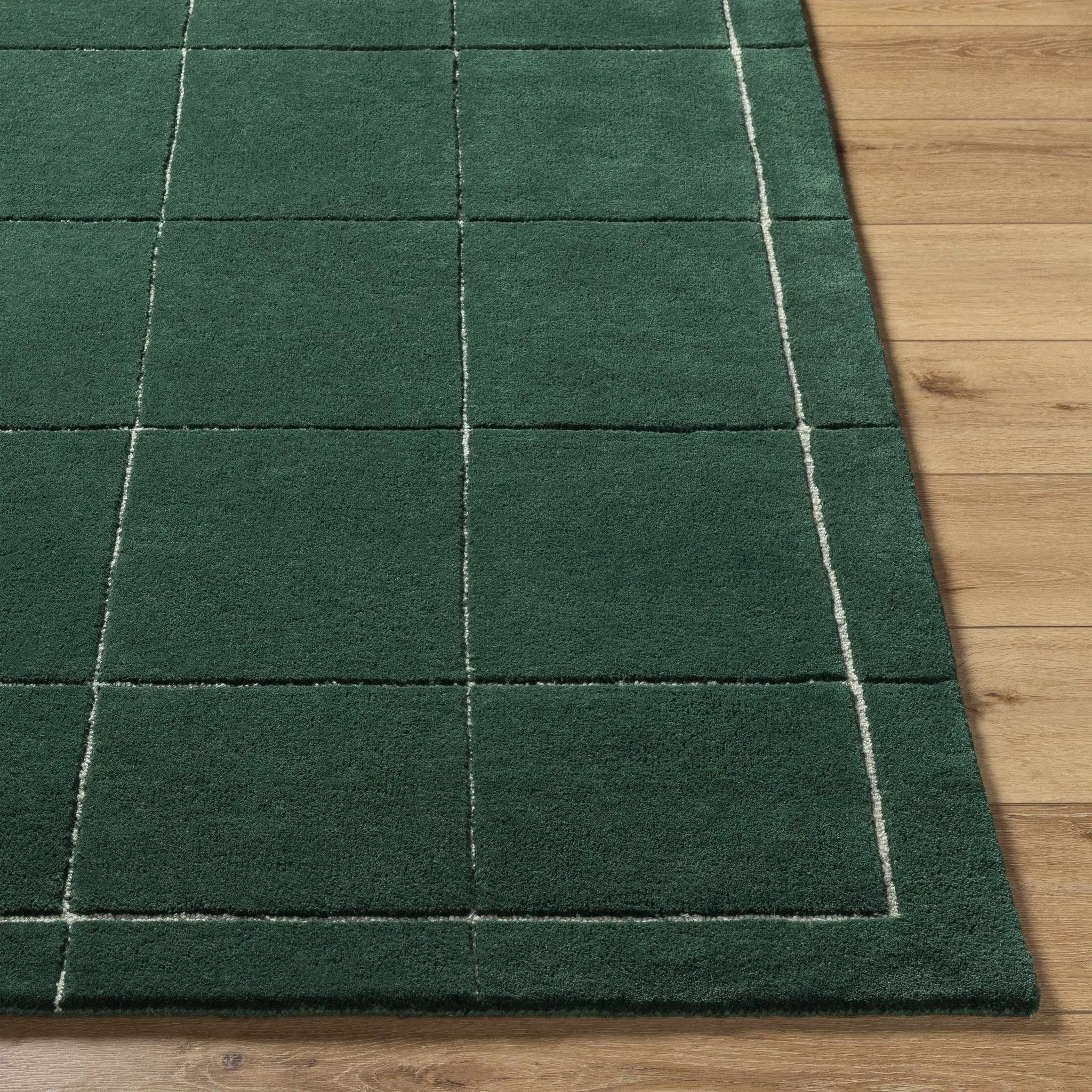 Siarl Green Checkered Area Rug by Boutique Rugs