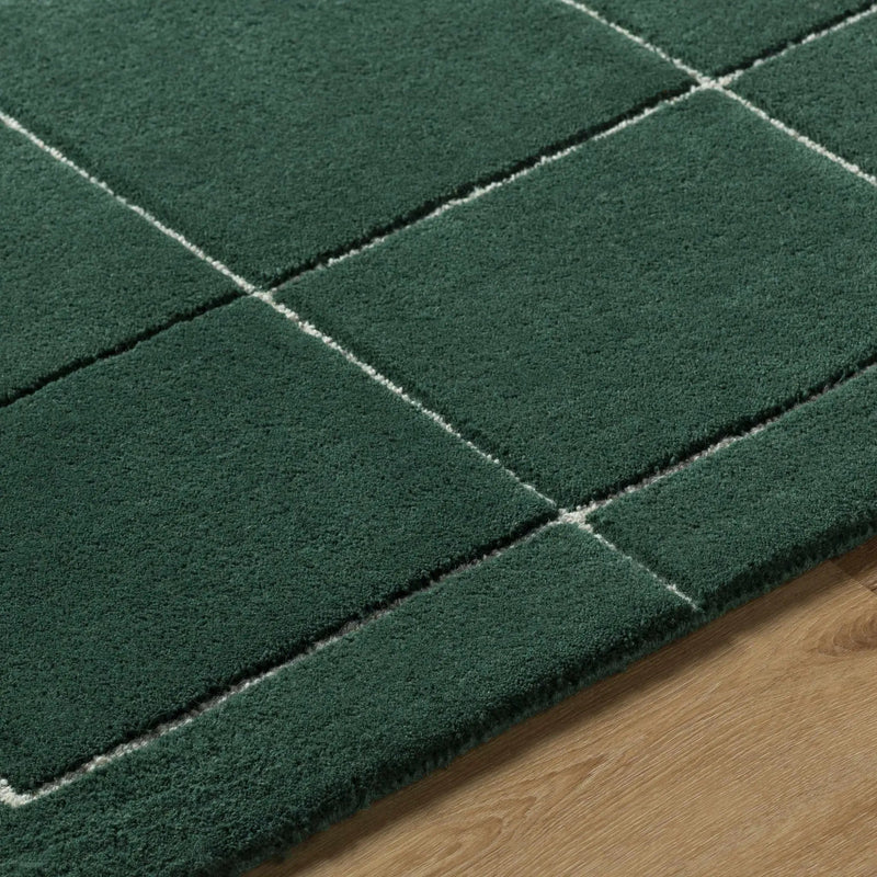 Siarl Green Checkered Area Rug by Boutique Rugs