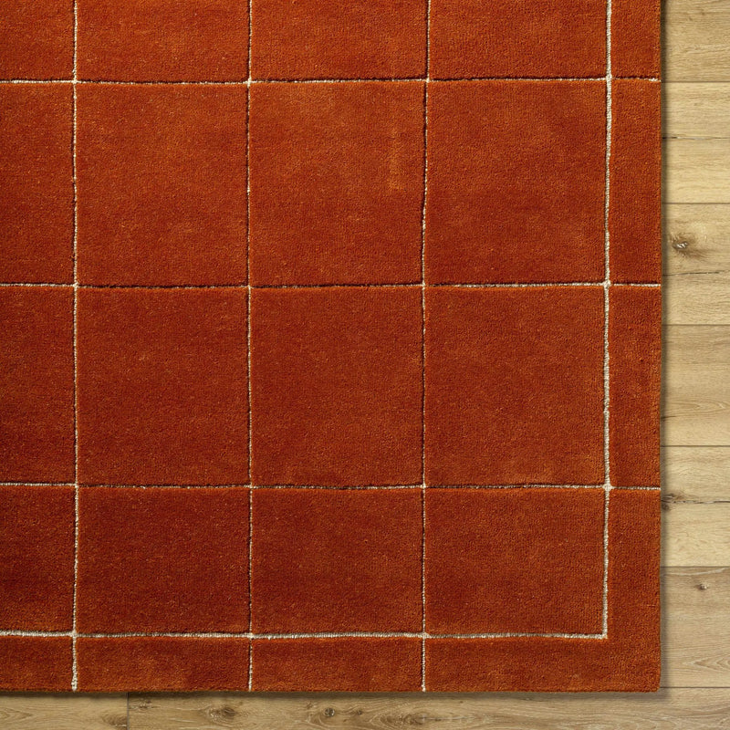 Siarl Burnt Orange Checkered Area Rug by Boutique Rugs