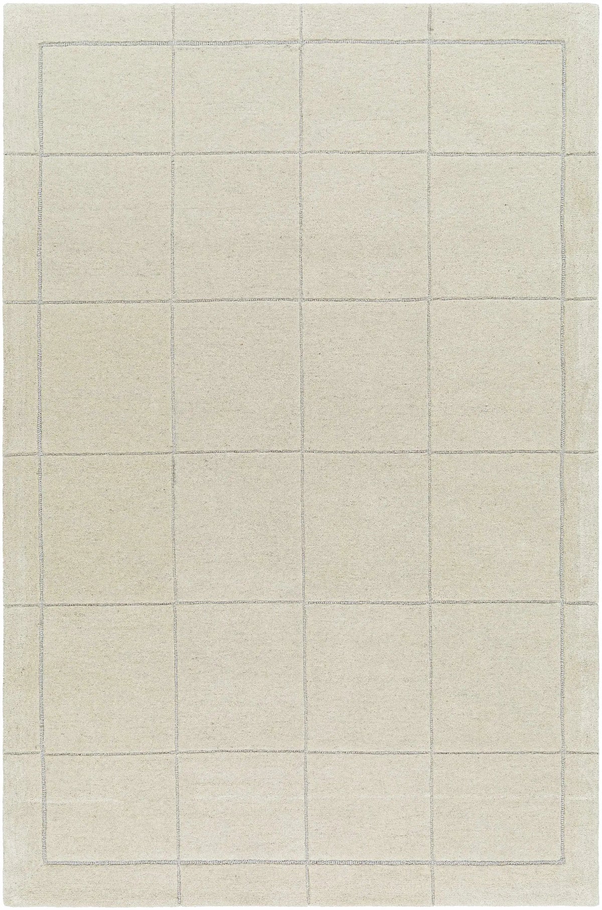 Siarl Cream Checkered Area Rug