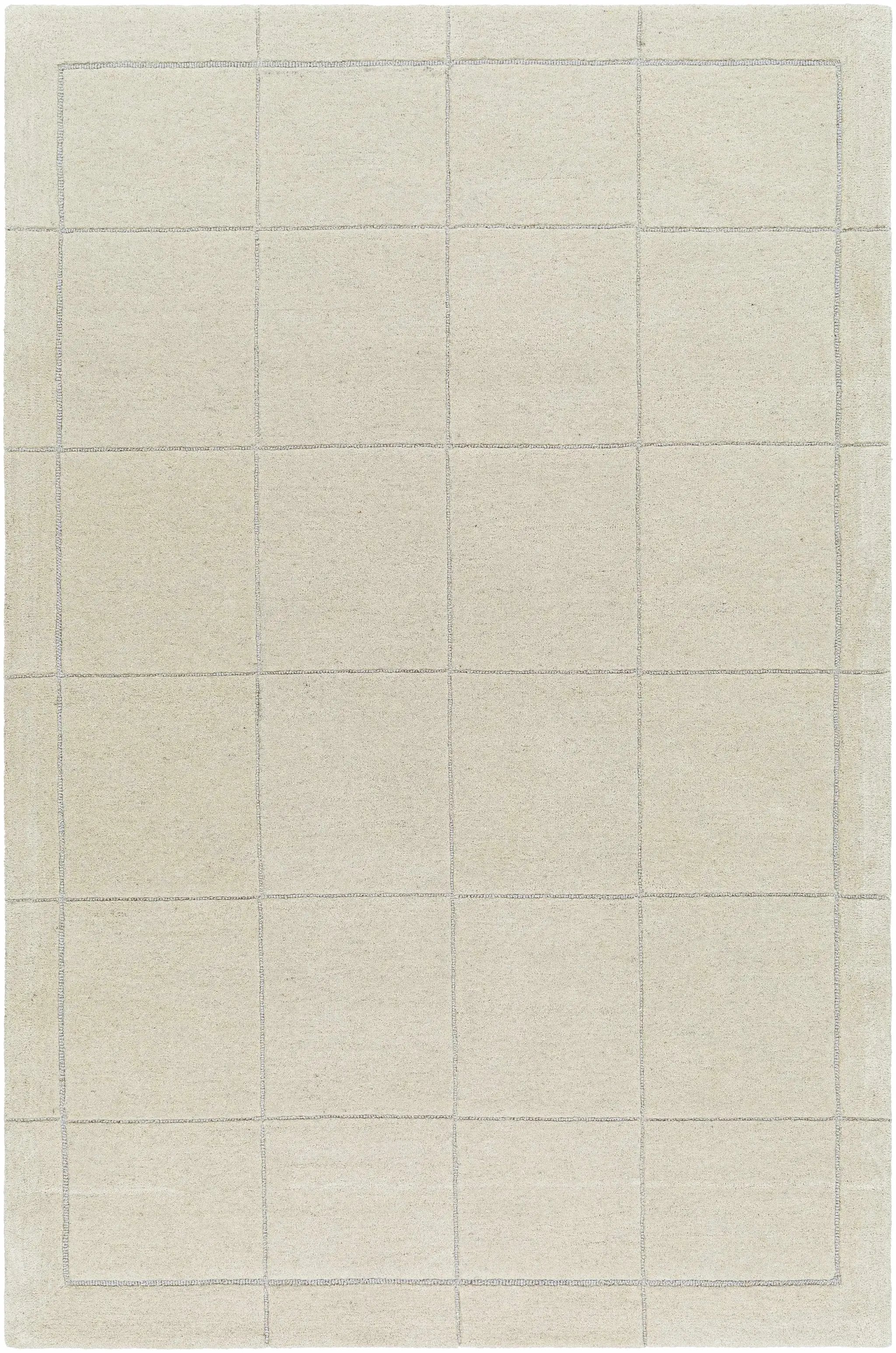 Siarl Cream Checkered Area Rug by Boutique Rugs