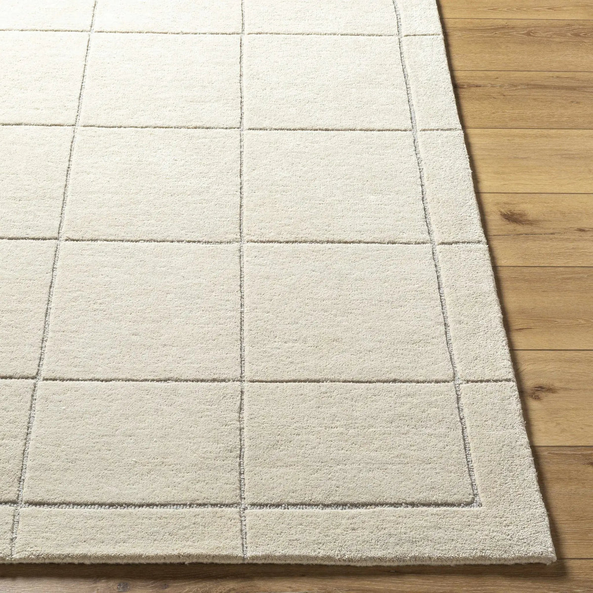 Siarl Cream Checkered Area Rug, photo 3 of 7