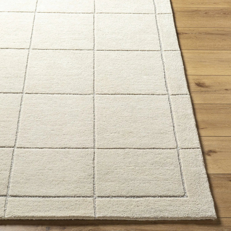 Siarl Cream Checkered Area Rug by Boutique Rugs