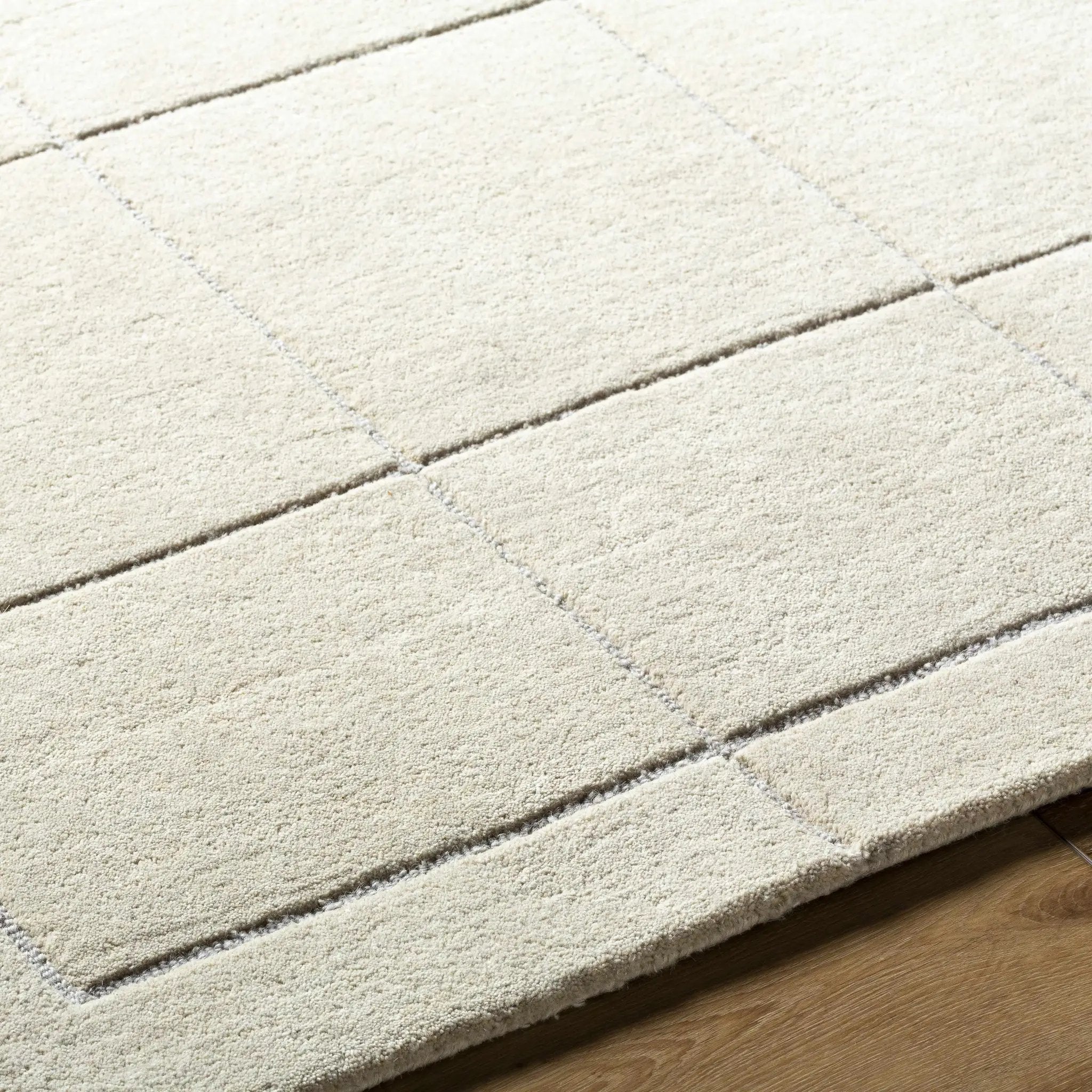 Siarl Cream Checkered Area Rug by Boutique Rugs