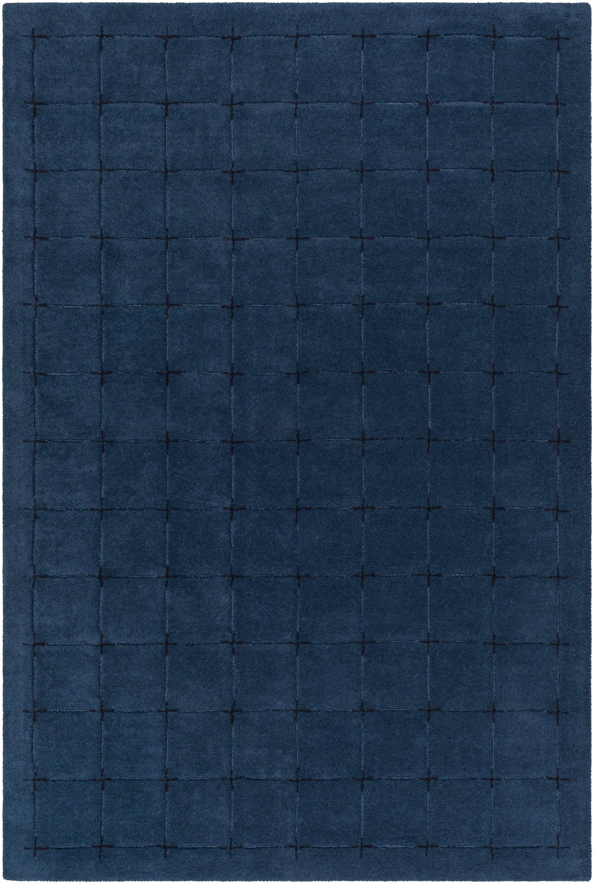 Sanvi Navy Wool Area Rug by Boutique Rugs