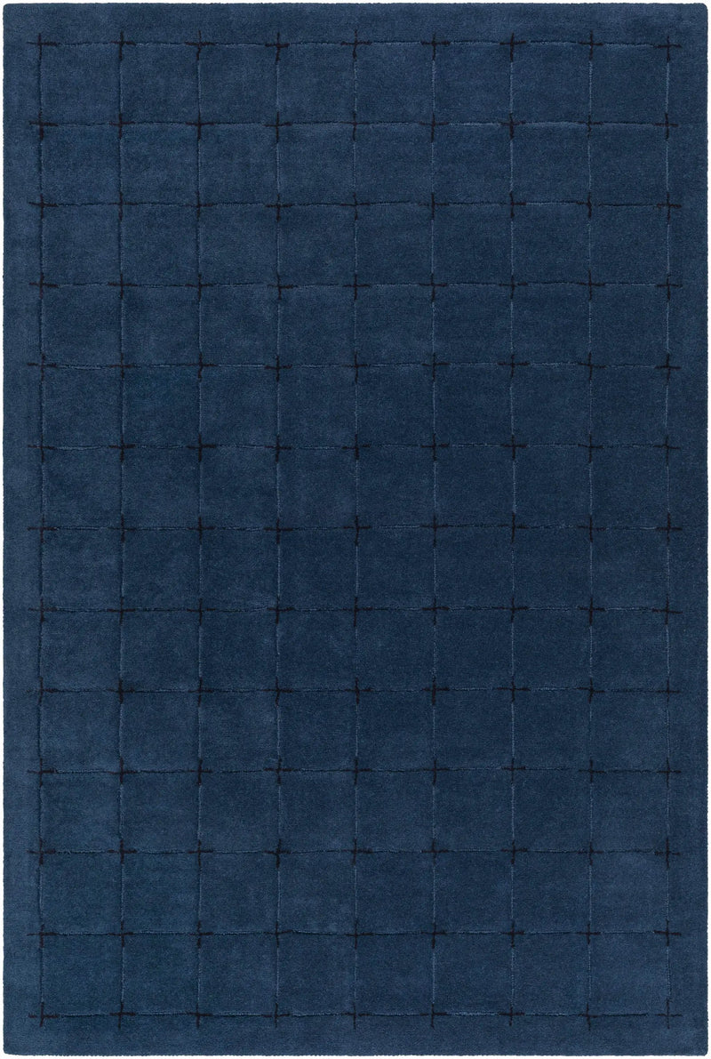 Sanvi Navy Wool Area Rug by Boutique Rugs