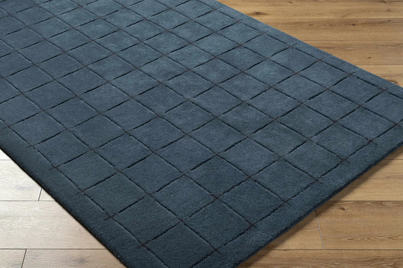 Sanvi Navy Wool Area Rug by Boutique Rugs