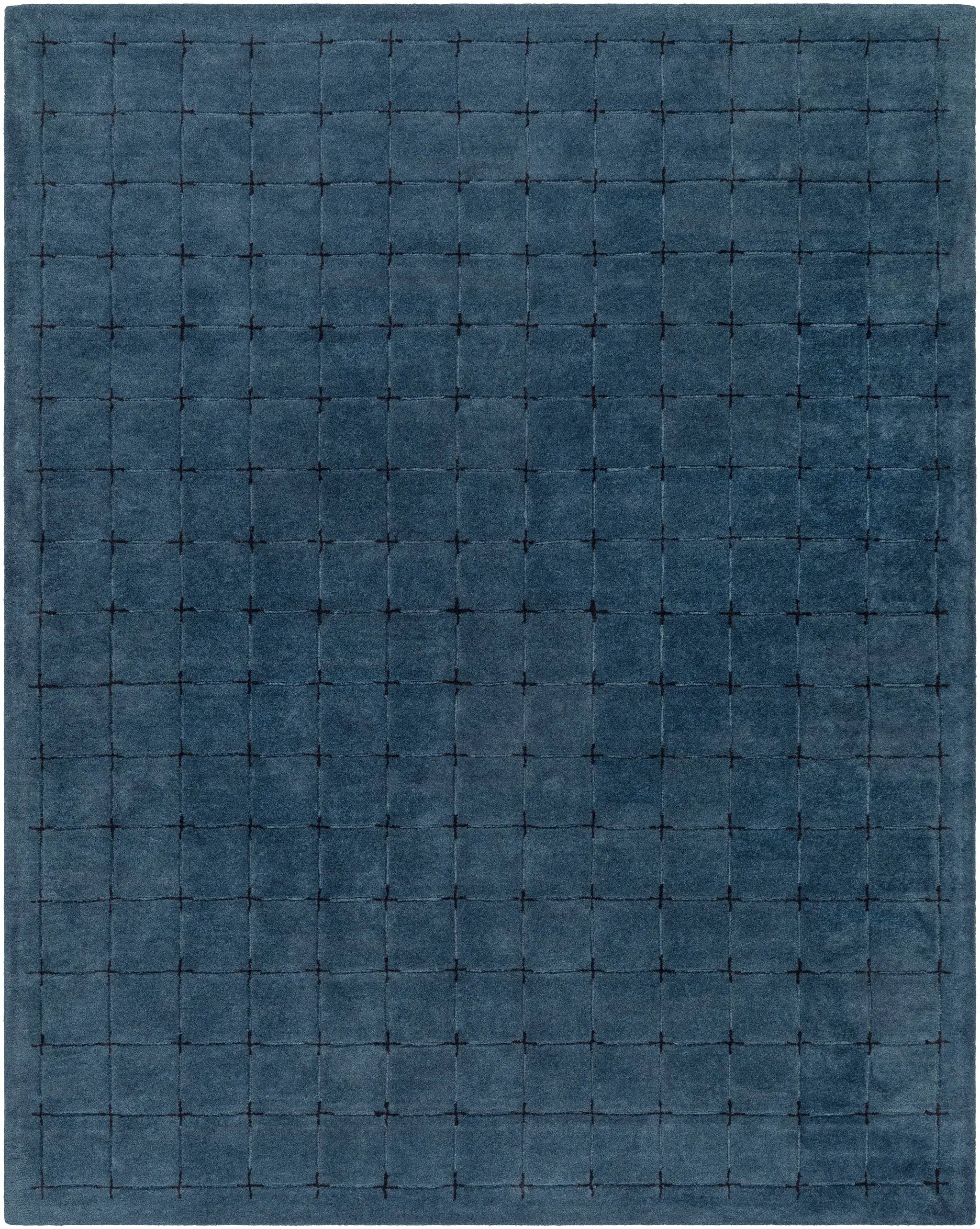 Sanvi Navy Wool Area Rug by Boutique Rugs