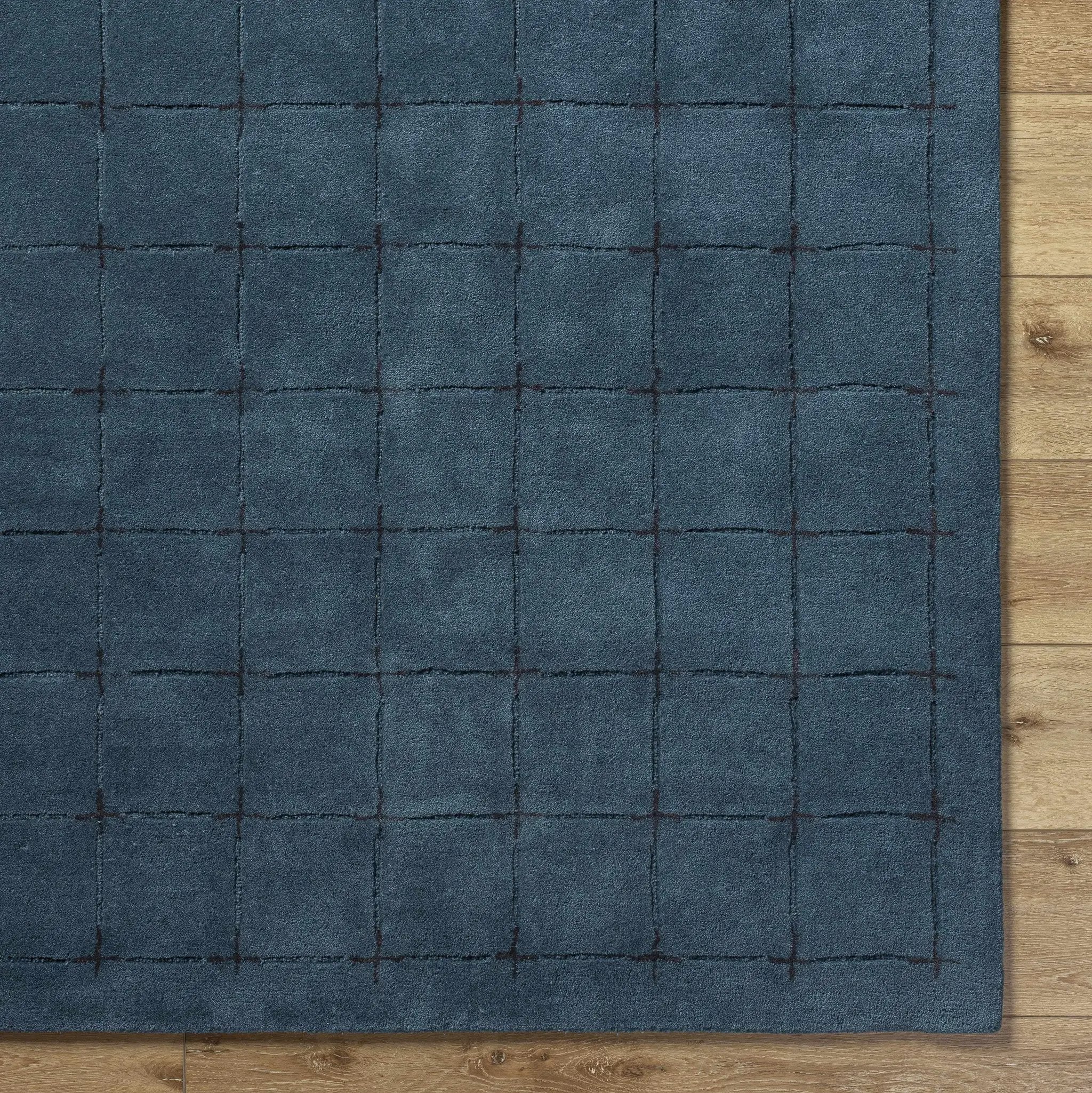 Sanvi Navy Wool Area Rug by Boutique Rugs