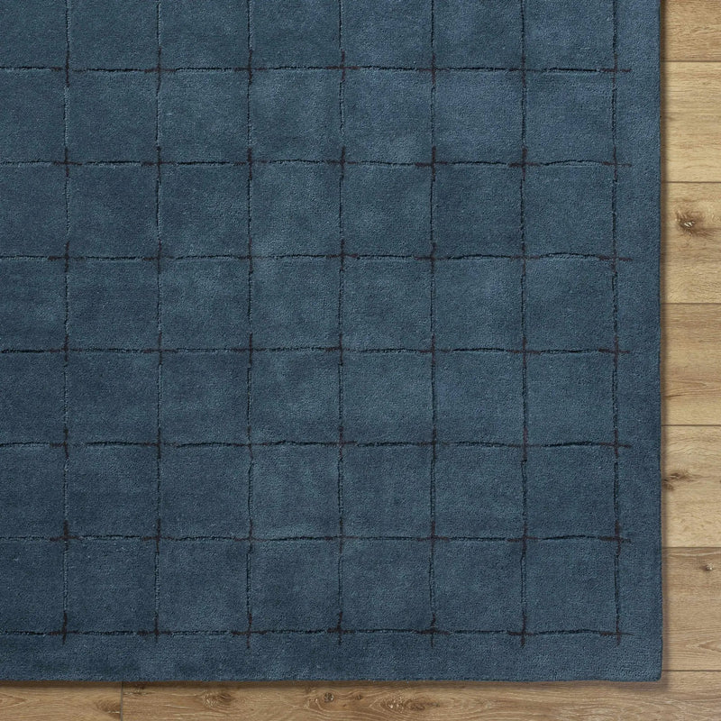 Sanvi Navy Wool Area Rug by Boutique Rugs