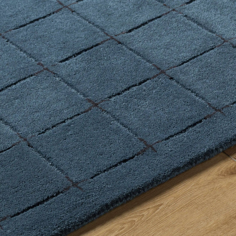 Sanvi Navy Wool Area Rug by Boutique Rugs