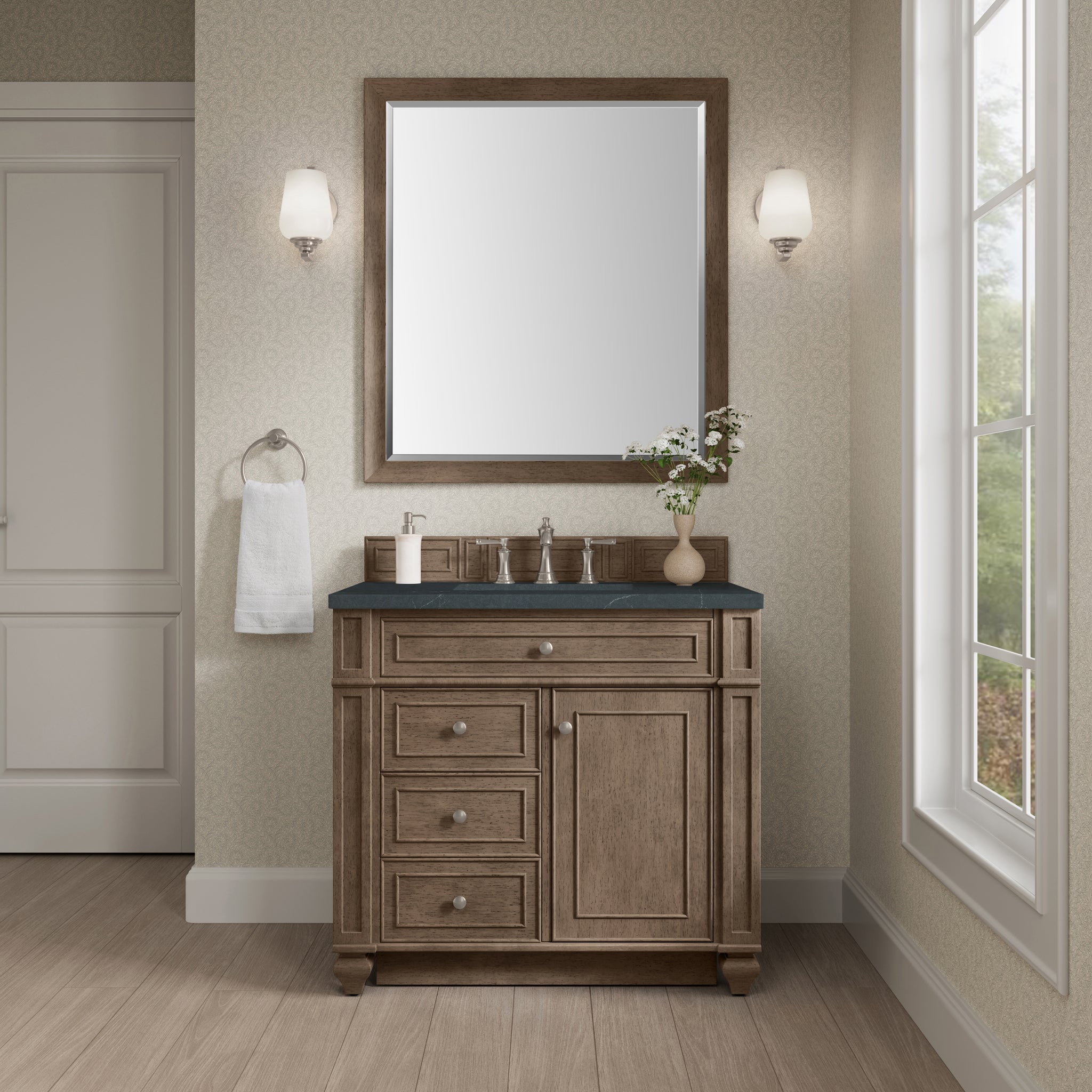 James Martin Bristol 36" Single Bathroom Vanity, Whitewashed Walnut, view 24