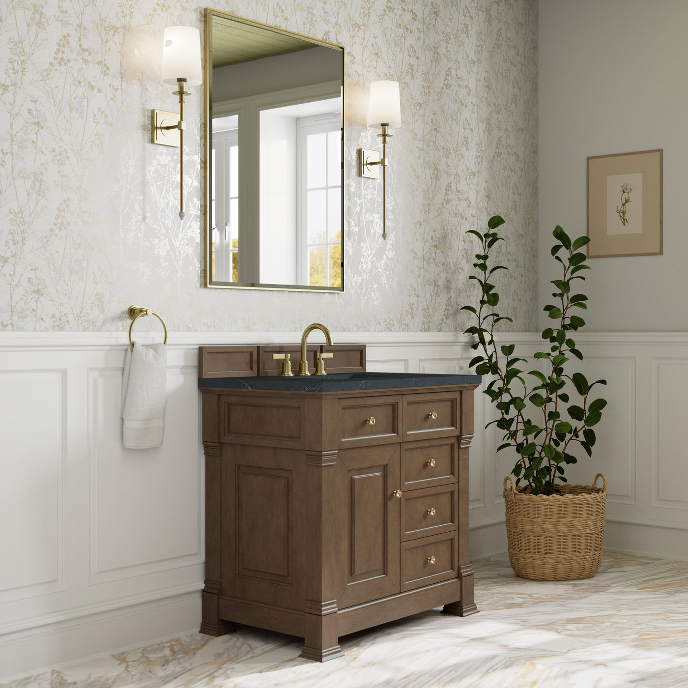James Martin Brookfield 36" Single Bathroom Vanity, Pecan, view 31