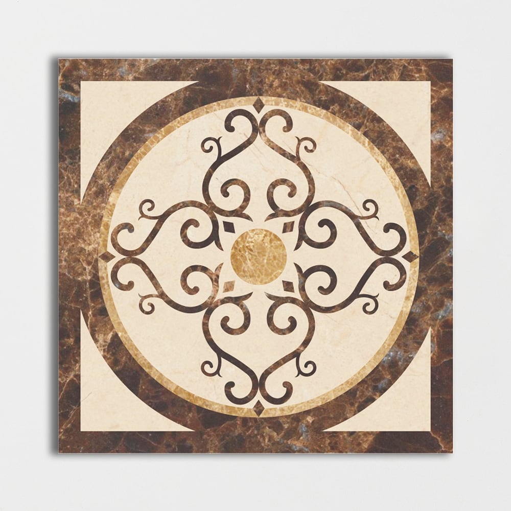 Square Aluminum Backed Multi Finish Imperial Marble Medallions 36 Marble Multi Finish 36x36 Medallions