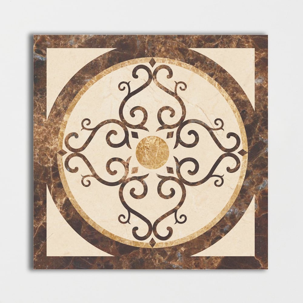 Square Aluminum Backed Multi Finish Imperial Marble Medallions 48 Marble Multi Finish 48x48 Medallions
