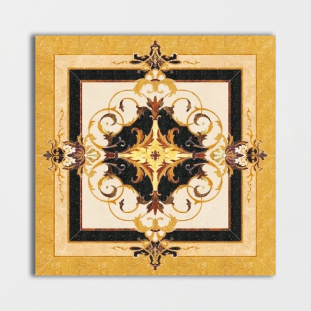Square Aluminum Backed Multi Finish Neptune Marble Medallions 36 Marble Multi Finish 36x36 Medallions
