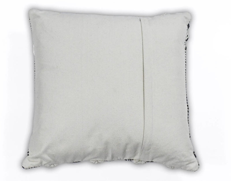 Square Outdoor and Indoor Safe Black and White Striped Pillow by The Rug Decor