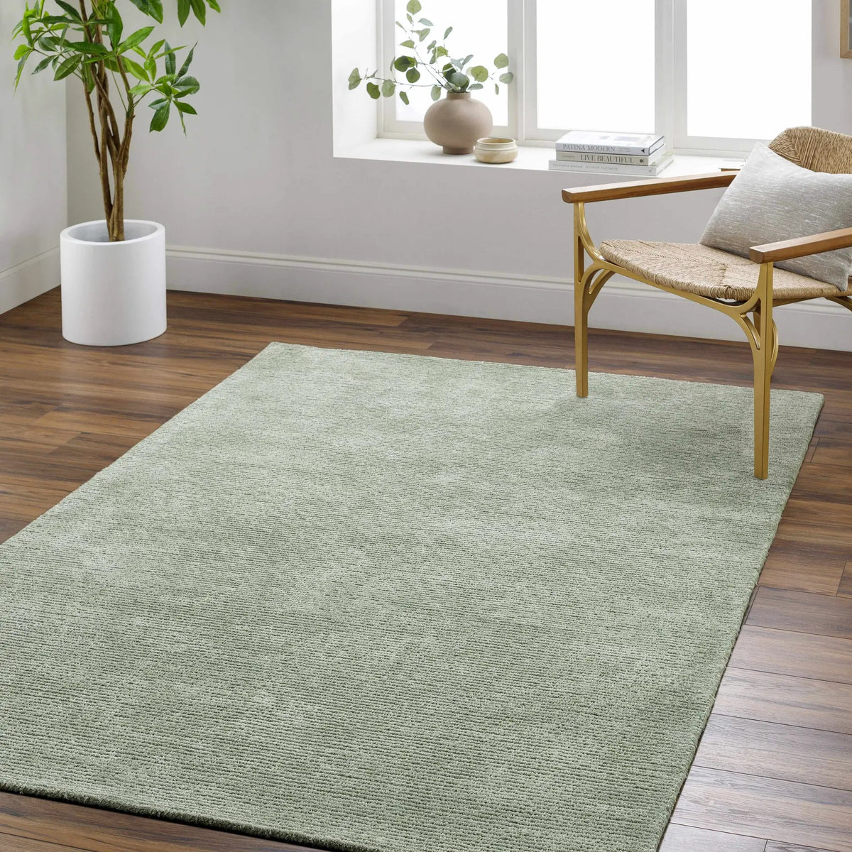 Helio Area Rug, installed in a room