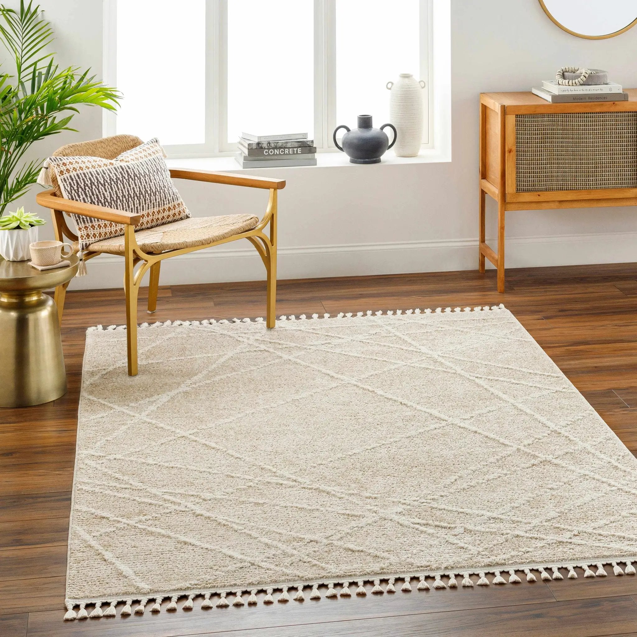 Hosea Cream Area Rug - Clearance by Boutique Rugs