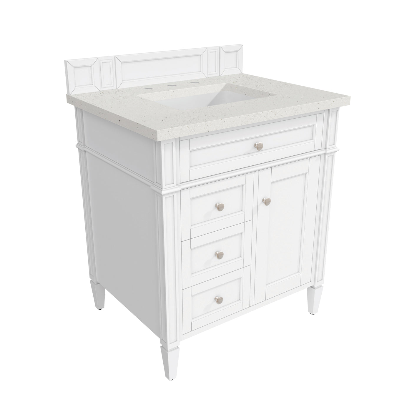 James Martin Brittany 30" Single Bathroom Vanity, Bright White, view 20