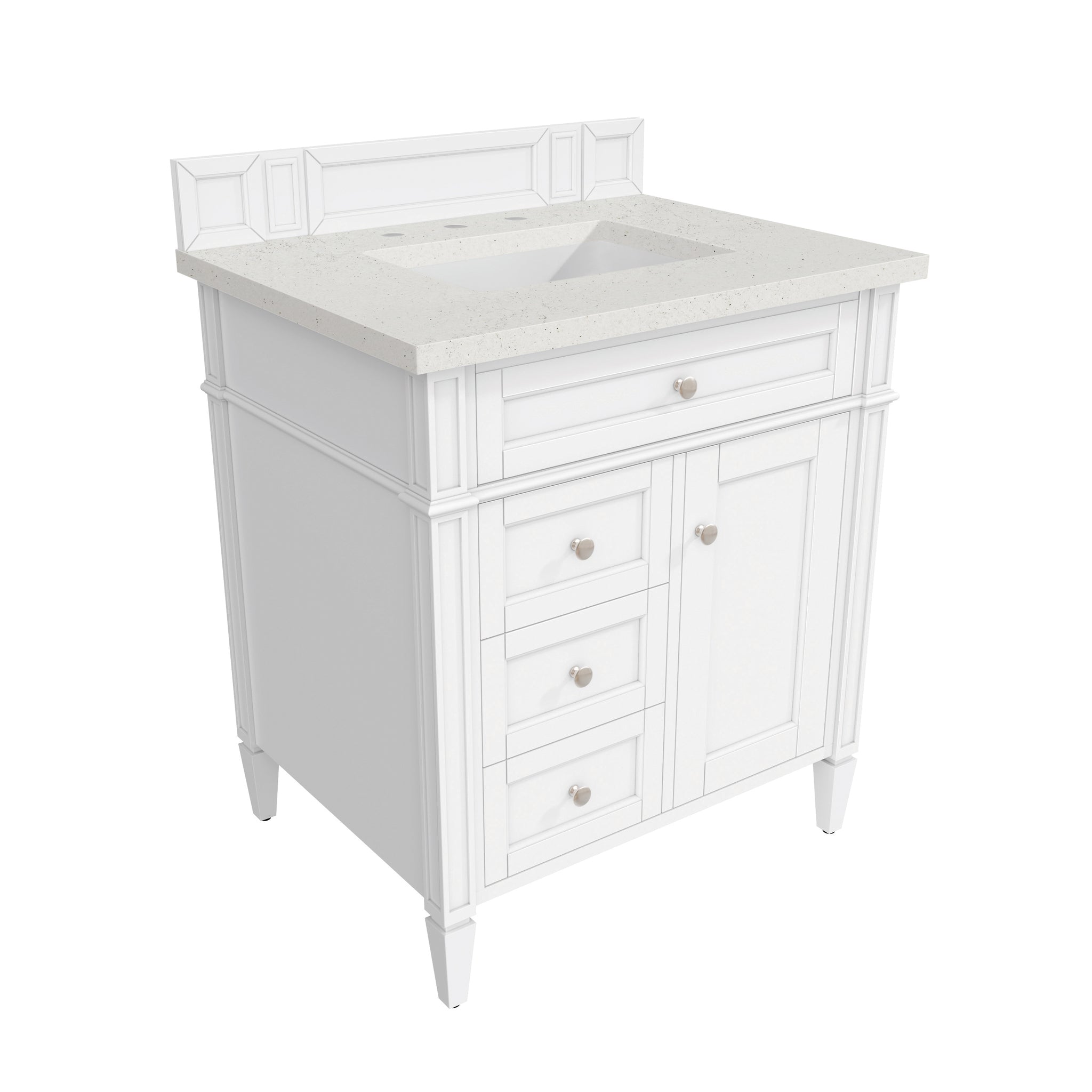 James Martin Brittany 30" Single Bathroom Vanity, Bright White, view 20