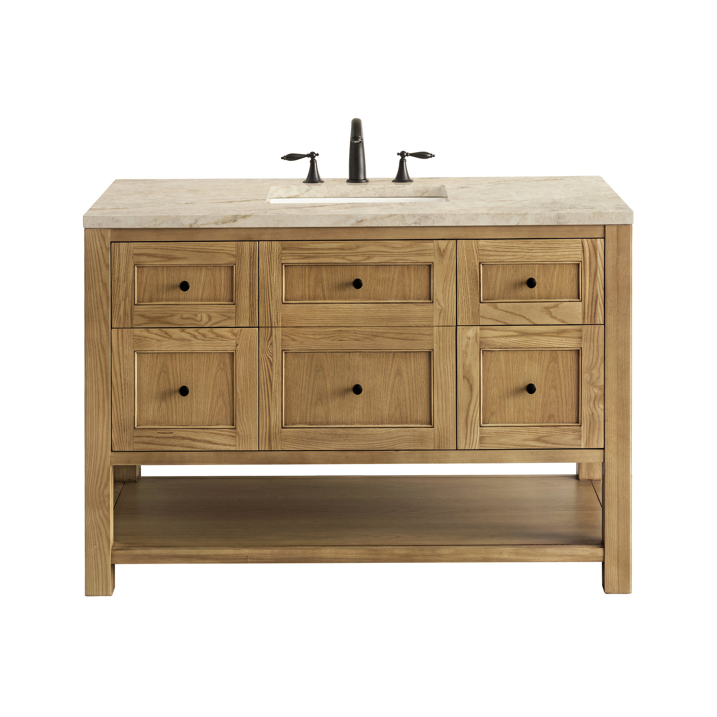 James Martin Breckenridge 48" Single Bathroom Vanity, Light Natural Oak with Tajnar countertop
