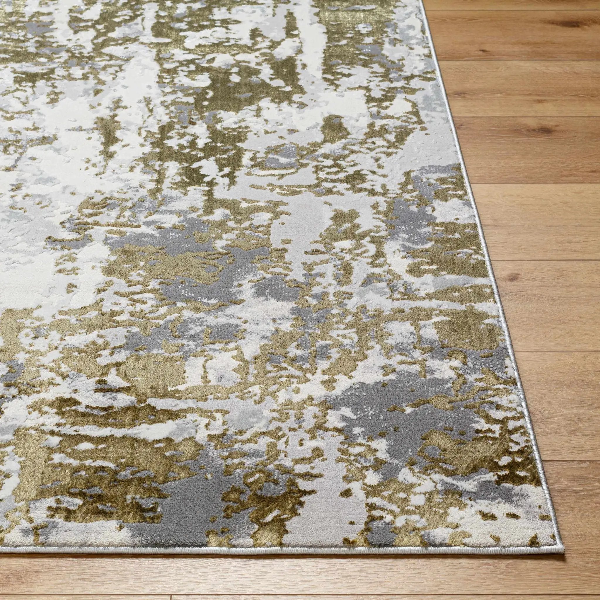 Junko Gray & Green Marble Area Rug - Clearance by Boutique Rugs