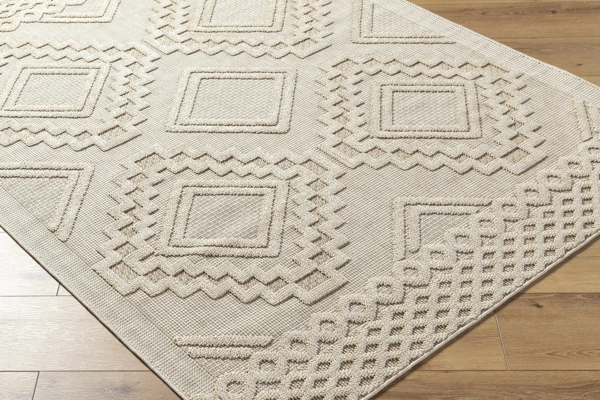 Arwid Bone Outdoor Area Rug - Clearance by Boutique Rugs